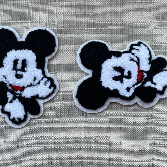 Iron On Patches Lot of 2 Patches BlackWhite Tone Embroidery Patches - Picture 7 of 7